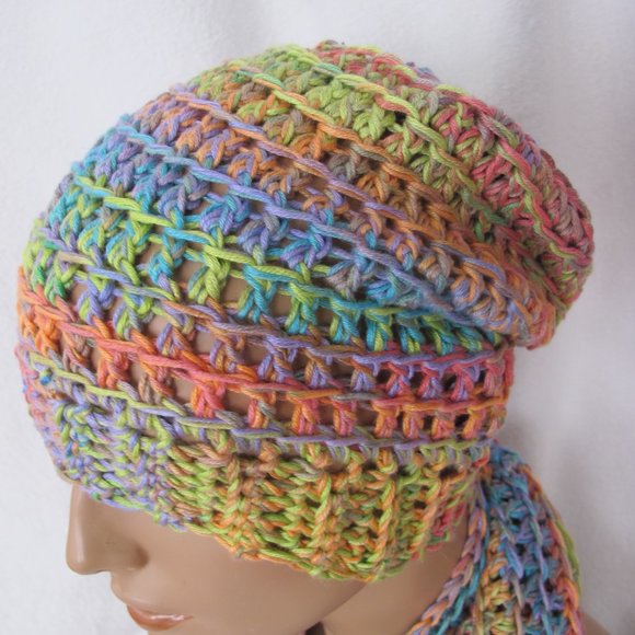 New Handmade Colorful Pastels Slouch Hat and Cowl Set - Picture 4 of 11